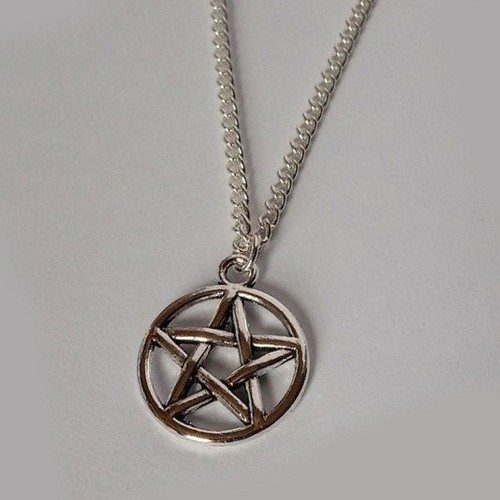 Silver plate pentagram - silver,
