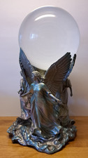 Franklin Mint - Angels of Hope Crystal Ball - COA - pewter / glass - Jeane Dixon