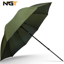 NGT 45" Khaki Green Umbrella Carp Fishing Brolly With Tilt Function 210T Fabric
