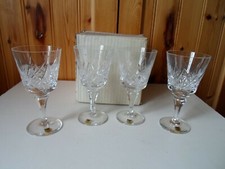 Set of 4 Queen Anne Lead Crystal Wine Glass / Goblet Approx 12Cl 15cm High