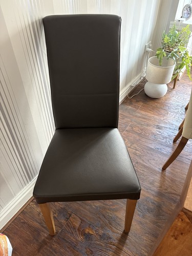 Brown leather high back - high,