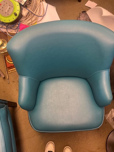 Large turquoise tub - chair, with