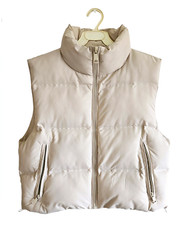 Zara Women Sleeveless Jacket Beige Size M