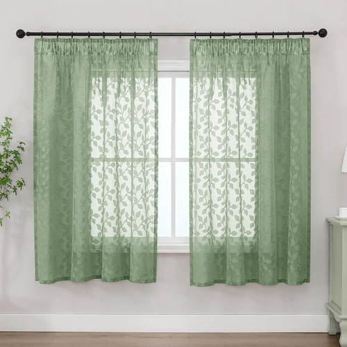 Sage green sheer curtains - sage,