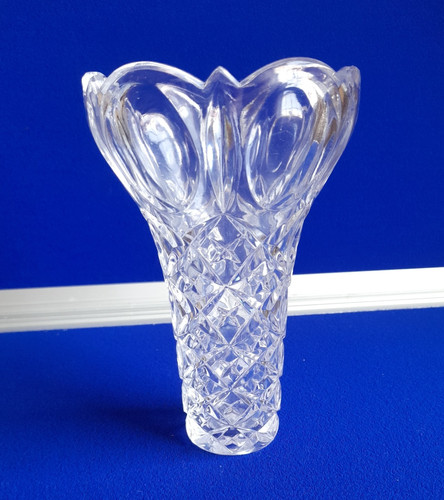 Pressed glass flower vase - glass,