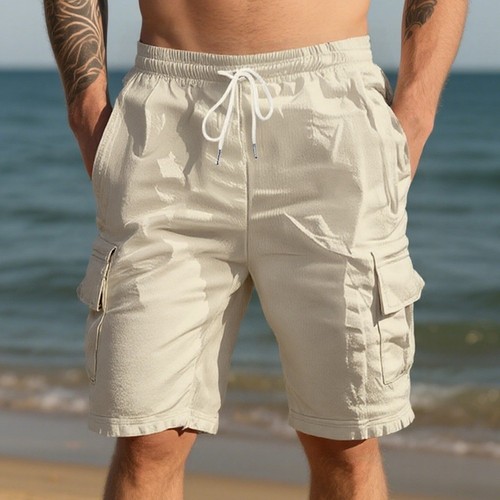 Linen men cargo - cargo, shorts