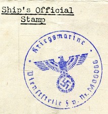 Official stamp of German vessel Aviso "Grille" (Hitler's Yacht) + short history