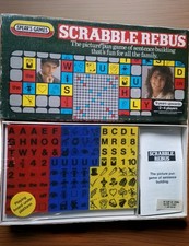 Vintage Scrabble Rebus 1985 Spears Board Game Complete, factory sealed , unused