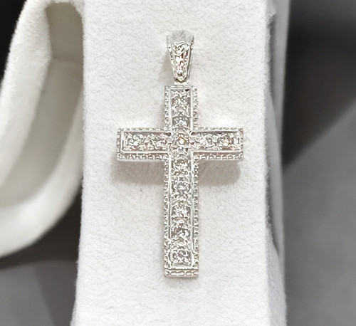 Diamond pendant cross 9ct - cross,