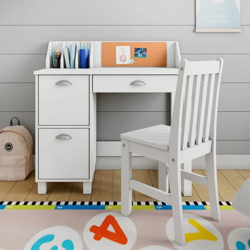 Wooden white study desk for - white,