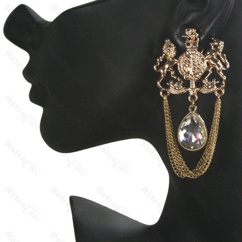 Big gold lion hoop - big,