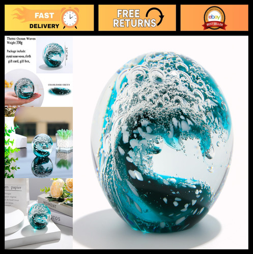 Hand blown glass ocean - hand,