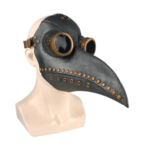 Black rubber plague doctor - black,