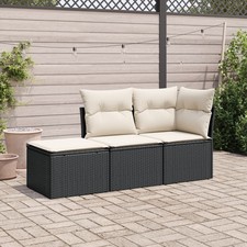 Garden Sofa Set Black, Cream