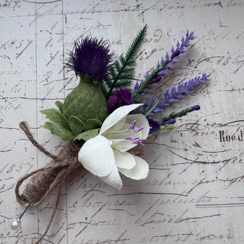 Scottish thistle buttonhole - scottish,