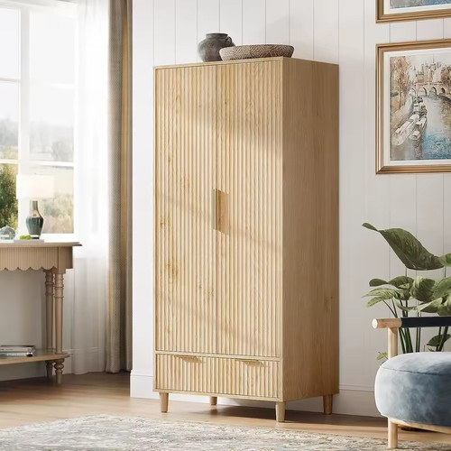 Fluted wardrobe closet armoire - closet,