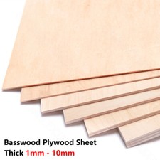 Basswood Plywood Sheet Board Panel Ship House Craft Model DIY Thick 1mm - 10mm