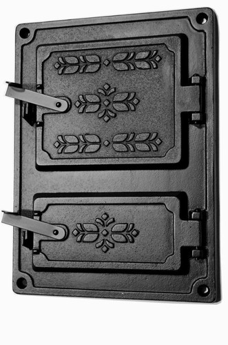 Cast iron fire door - iron, clay