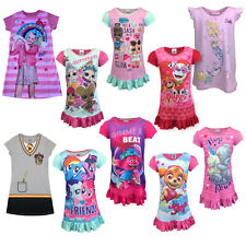 Girls Nightdress Nightie Pyjamas Nighty Disney Bluey My Little Pony Barbie LOL