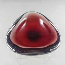 SIGNED Orrefors Sven Palmqvist Brown Glass Triangular Bowl - PU 3092/13