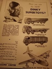 Tv1 Ephemera 1940s advert dinky supertoys flying boat wagon 
