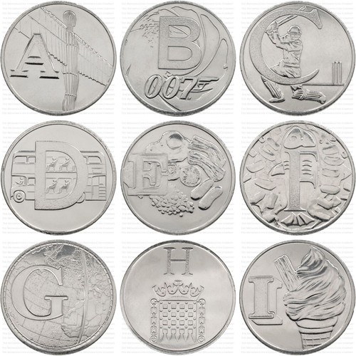10p alphabet 10 pence - 10,