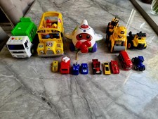 Set of toy vehicles including several from the VTech Toot-Toot Drivers series.
