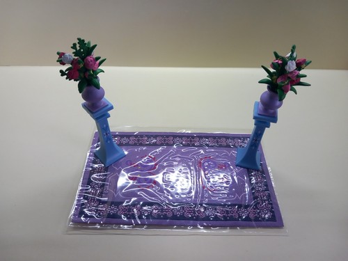 Purple rug plinths vases - purple, rug,