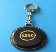 Vintage ESSO Oil Company Keyring. Black. VGC. French Citroen Dealer.