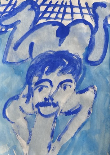 Erotic painting male figure - painting,