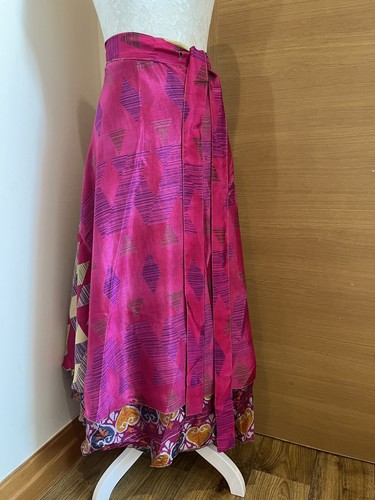 Silk long maxi wrap skirt - long,