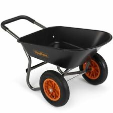 Outdoor Garden Trolley Dump Cart Wheelbarrow Wagon Carriage Trailer Heavy Duty
