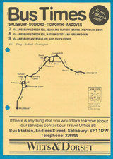 Wilts & Dorset 7 8 9 Salisbury - Andover timetable 1.3.1992