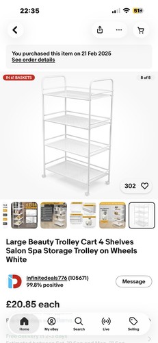 Tier beauty salon trolley - 3-tier,