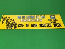 1960"S "LAMBRETTA CLUB" ISLE OF MAN SCOOTER WEEK Rally  Leg Shield Banner ULMA
