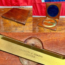 Superb Negretti & Zambra 360 Degree Brass Navigation Protractor & Case (c.1900)