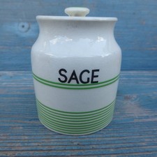 Sadler Green on cream Kleen Kitchen Ware Sage  storage jar VINTAGE KITCHENALIA