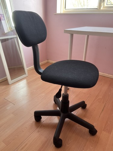 Small black upholstered