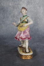 Volkstedt Marked Porcelain Ceramic Figural Female Lady Gathering Flowers