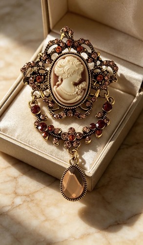 Brown and gold vintage-style