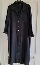 Marks & Spencer's  linen mix black shirt dress " size L." Holidays.