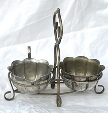 Antique vintage Silver Plated Milk Jug And Sugar Bowl with Stand~ Needs polish!