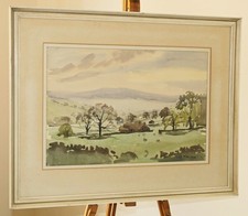 ANGUS RANDS (1922-1985) Large Watercolour Painting Simon's Seat, Yorkshire Dales