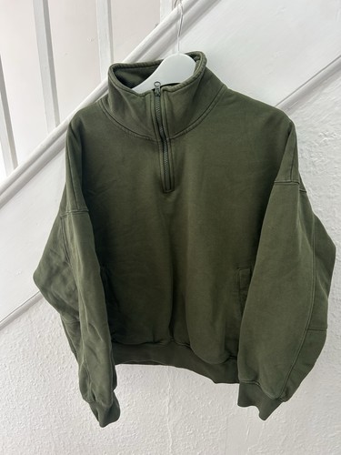 Khaki green zip jumper - green, 1/4