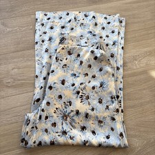 Silk Wide-leg Warehouse Trousers Size 14 Blue Flowers