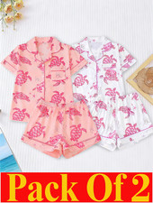 Ladies Womens Short sleeve PJS