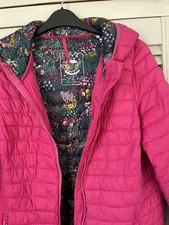 Joules Lightly Padded Fuschia Pink Coat In Excellent Condition Size 14