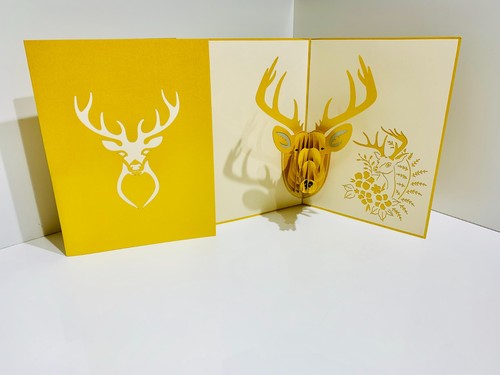 Origami pop cards - origami, gold