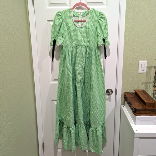 Vintage 70s green - gingham, puff
