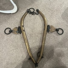 Vintage Solid Brass Horse Hames. Double Cases No.3 Brass w/ hearts